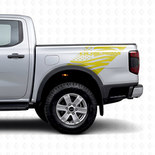 Aangepaste Versleten USA Vlag Achterzijde Vinyl Stickers voor Musclecar Ranger_6
