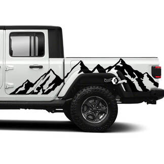 Enorme bergen wrap bed zijdeuren vinyl stickers voor Jeep Gladiator
