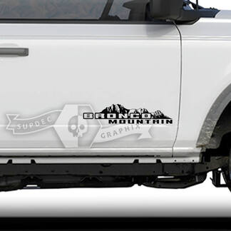 Paar Ford Bronco deuren bergen zijpaneel vinyl sticker sticker graphics
