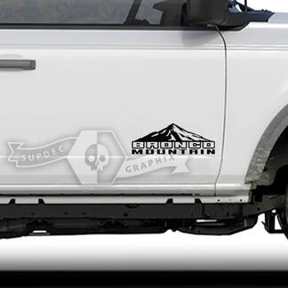 Paar Ford Bronco deuren bergen kant vinyl sticker sticker graphics

