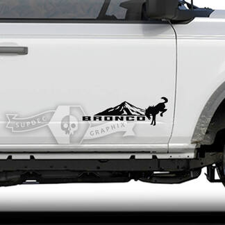 Paar Ford Bronco deuren bergen kant Bronco Logo Vinyl Decal Sticker Graphics
