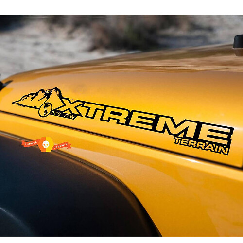 Xtreme Terrain Motorkap Vinyl Decal Set voor Jeep Wrangler