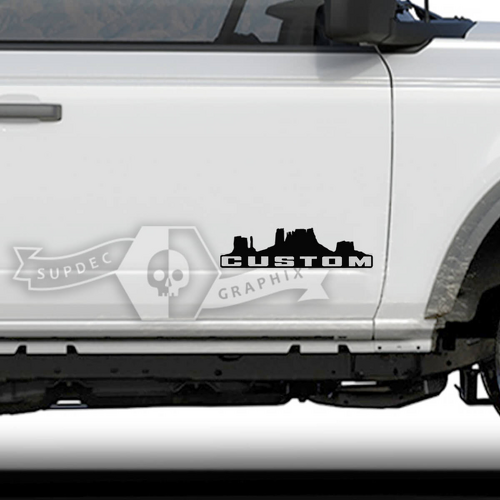 Aangepaste Lettering Mesa Valley Zijdeur Vinyl Sticker voor Musclecar paard