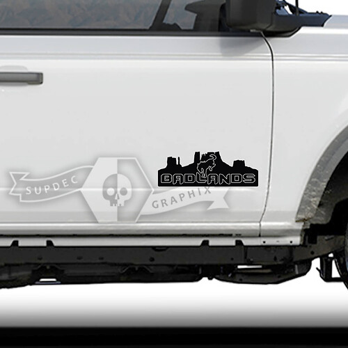 Valley Badlands Outline Stijl Zijdeur Vinyl Decal Sticker voor Musclecar horse