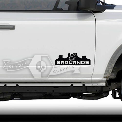 Badlands Valley Silhouet Zijdeur Vinyl Decal Sticker voor Musclecar paard