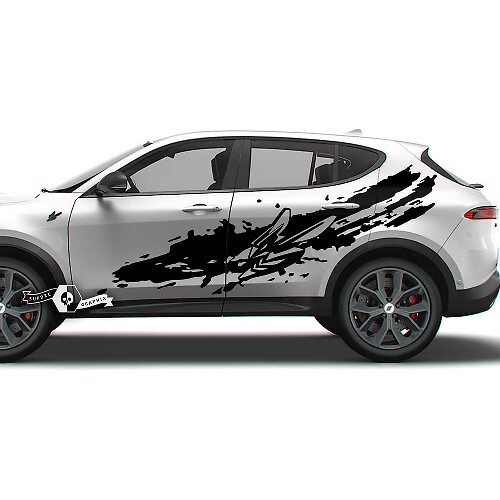 Paar Dodge Hornet deuren zijstrepen Splash Wrap modder Fender Hornet Logo Vinyl stickers stickers
