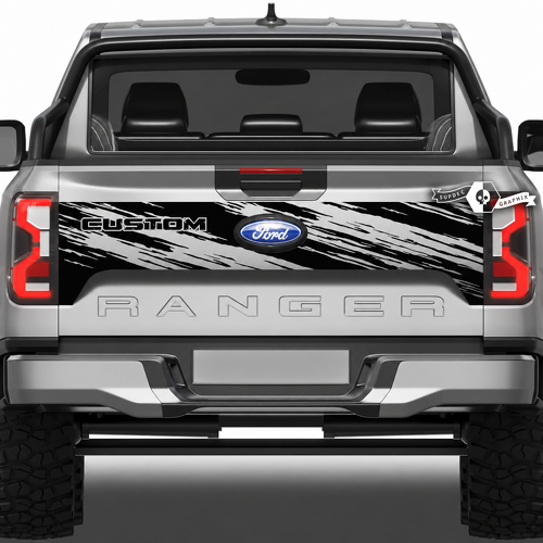CUSTOM Mud Brush Tailgate Panel Achterklep Vinylsticker voor Ford Ranger