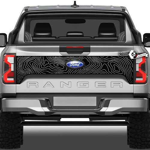 Topografische Kaartstijl Achterklep Vinyl Stickers voor Musclecar Ranger