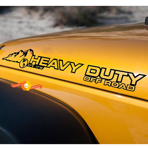 Set zware vinylstickers voor motorkapzijkant voor Jeep Wrangler Rubicon Sahara