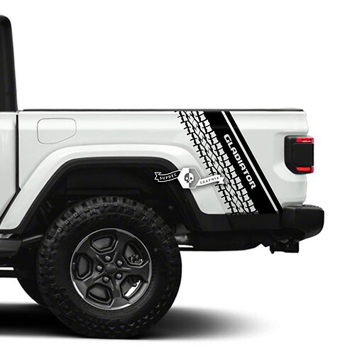 Paar Jeep Gladiator Rubicon Bedzijde Spatbord Bandensporen 4x4 Off-Road Racing Stripe Kit Overzicht
