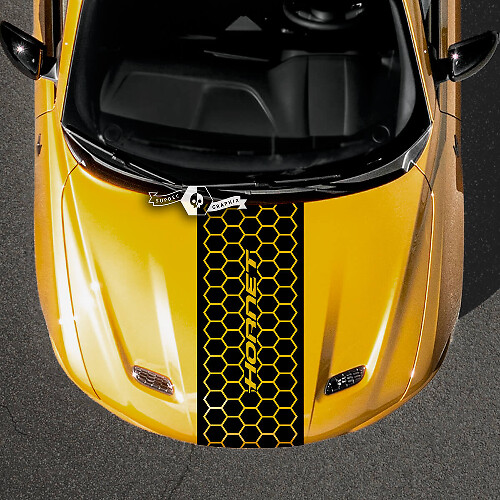 Honeycomb-logo motorkapstrepen vinylsticker voor Dodge Hornet