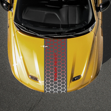 Honeycomb Stijl Gradient Aangepaste Tekst Motorkap Streep Vinyl Sticker voor Dodge Hornet_2
