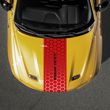 Honeycomb Stijl Gradient Aangepaste Tekst Motorkap Streep Vinyl Sticker voor Dodge Hornet_3