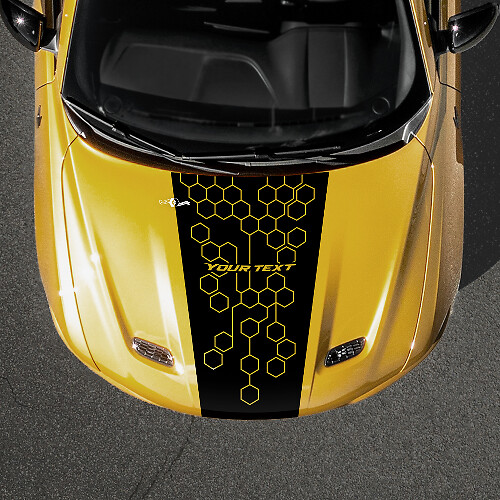 Honeycomb Custom Tekst Motorkapstreep Vinyl Sticker voor Dodge Hornet