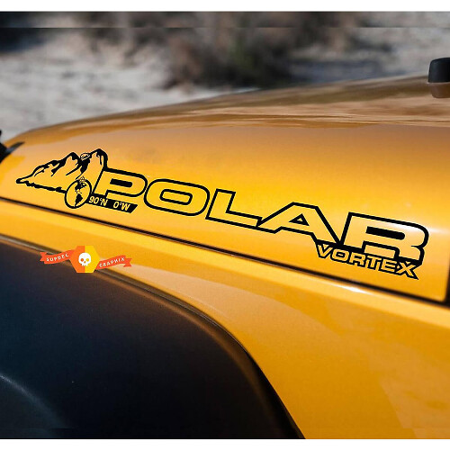 Polar Vortex Motorkap Zijvinylstickerset voor Jeep Wrangler Rubicon Sahara
