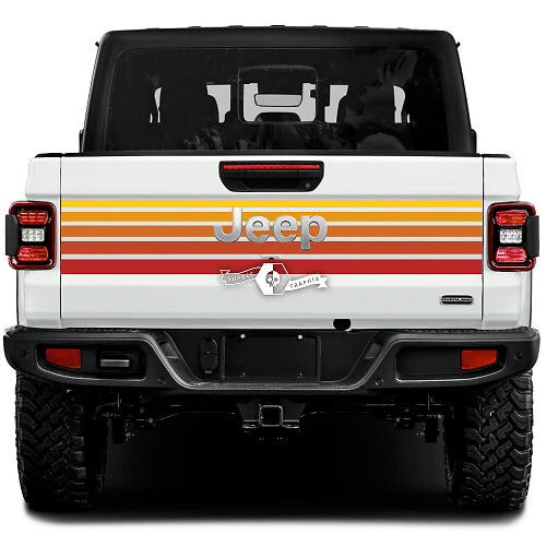 Retro Vintage Achterklep Strepen Vinyl Decal Kit voor Jeep Gladiator