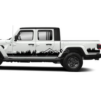 2 Jeep Gladiator Rocker Panel Mountain Forest Side Vinyl Decals Grafische Sticker
