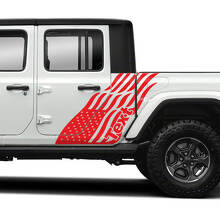 Paar Jeep Gladiator Side USA vlag deuren stickers stickers vinyl graphics streep
 3