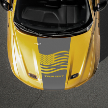 USA-vlag & aangepaste tekst motorkap vinylsticker voor Dodge Hornet_2
