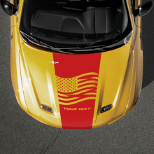 USA-vlag & aangepaste tekst motorkap vinylsticker voor Dodge Hornet_3