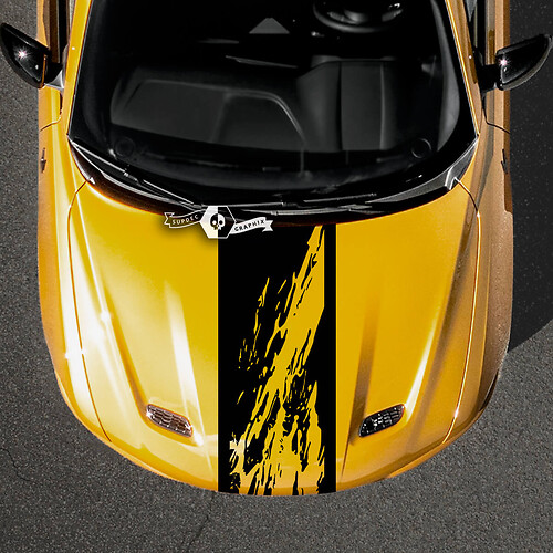 Kap Dodge Hornet strepen wrap vernietigd modder logo vinyl stickers sticker
