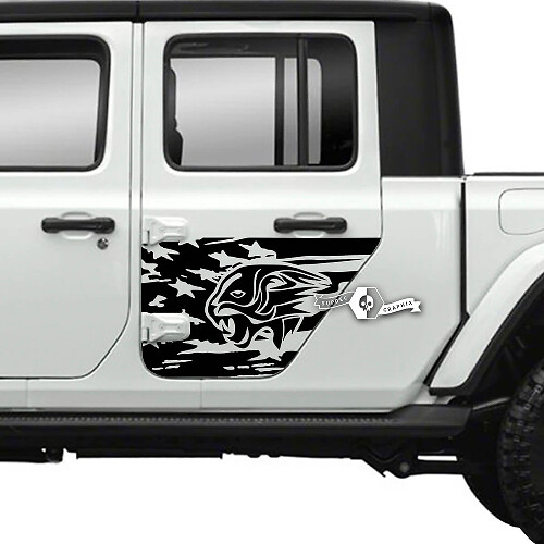 Paar Jeep Gladiator zijdeur USA vlag Tiger Stickers stickers Vinyl Graphics Streep
