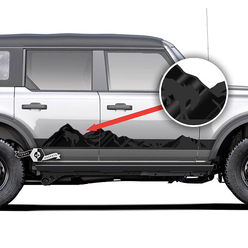 Paar deuren Side Mountain Rocker Panel Graphics Decals Stickers voor Ford Bronco 2 kleuren
