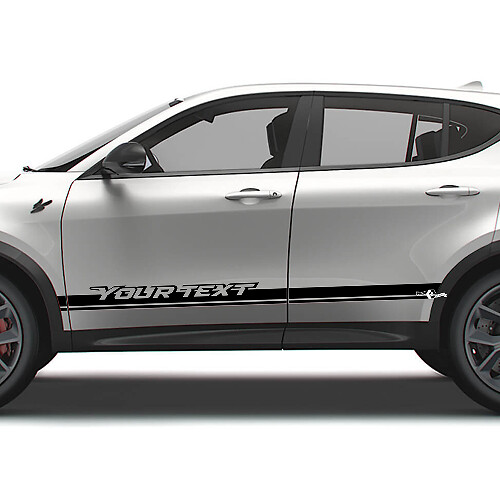 Gepersonaliseerde tekst zijstrepen vinyl sticker voor Dodge Hornet