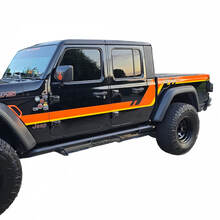 Paar Jeep Gladiator zijdeuren bed spatbord strepen stijl vinyl sticker sticker grafische kit 2 kleuren
 2