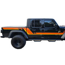 Paar Jeep Gladiator zijdeuren bed spatbord strepen stijl vinyl sticker sticker grafische kit 2 kleuren
 3