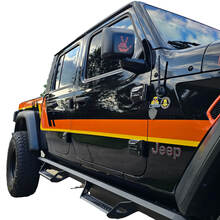 Paar Jeep Gladiator zijdeuren bed spatbord strepen stijl vinyl sticker sticker grafische kit 2 kleuren
 4