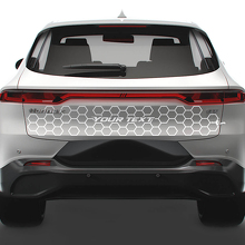 Aangepaste tekst honingraatstijl achterklep sierlijst vinyl decal voor Dodge Hornet_2