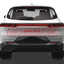 Aangepaste tekst honingraatstijl achterklep sierlijst vinyl decal voor Dodge Hornet_3
