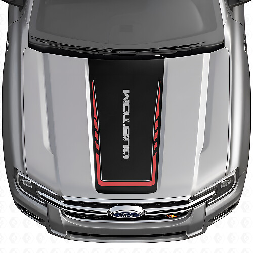 Beschadigde Custom Lettering Motorkap Vinyl Sticker voor Musclecar Ranger