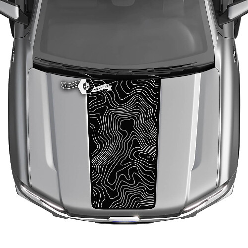 Topografische Kaart Motorkapstrip Vinyl Decal voor Musclecar Ranger