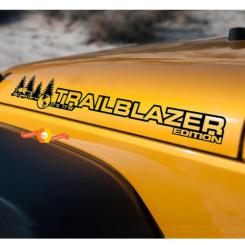 Trailblazer Edition Motorkap Vinyl Decal Set voor Jeep Wrangler