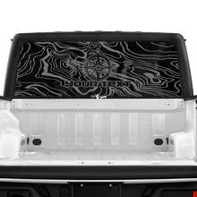 Jeep Gladiator achterruit kompas topografische kaart Topo Forest stickers stickers vinyl graphics streep
 2