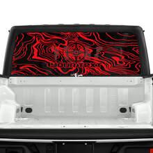 Jeep Gladiator achterruit kompas topografische kaart Topo Forest stickers stickers vinyl graphics streep
 3