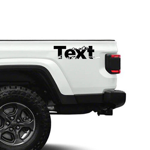 Aangepaste Tekst Bergen Zij Vinyl Stickers Stickers voor Jeep Gladiator
