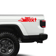 Aangepaste Tekst Mountain Style Zijvinylstickers voor Jeep Gladiator_3