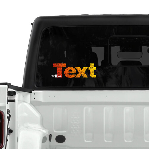 Jeep Gladiator achterruit topografische kaart stickers stickers vinyl vintage klassieke kleuren graphics streep verloop

