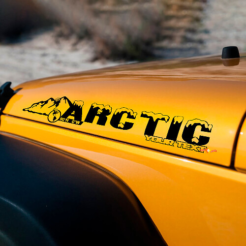 Arctic Mountain Motorkap Vinyl Sticker voor Jeep Wrangler