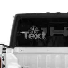 Jeep Gladiator achterruit bos bergen kompas stickers stickers vinyl graphics
 2