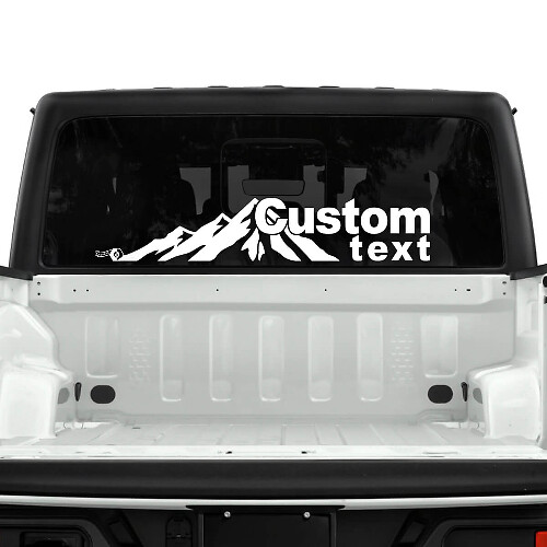 Jeep Gladiator achterruit bos bergen stickers stickers vinyl graphics
