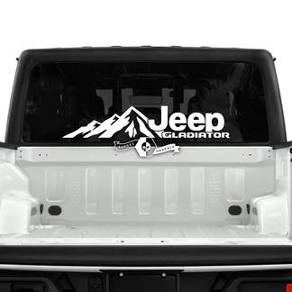 Jeep Gladiator achterruit Forest Mountains stickers Vinyl Graphics
