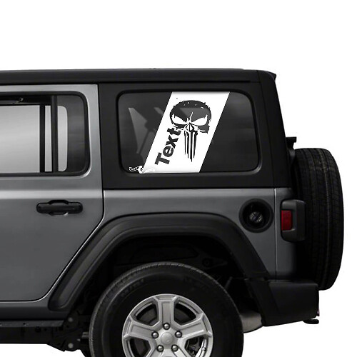 Paar Jeep Wrangler Unlimited zijdeur raam Punisher stickers stickers vinyl graphics streep
