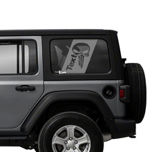 Paar Jeep Wrangler Unlimited zijdeur raam Punisher stickers stickers vinyl graphics streep
 2