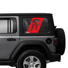 Paar Jeep Wrangler Unlimited zijdeur raam Punisher stickers stickers vinyl graphics streep
 3