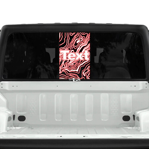 Jeep Gladiator achterruit USA topografische kaart stickers stickers vinyl graphics streep 2 kleuren
