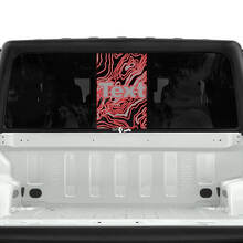 Jeep Gladiator achterruit USA topografische kaart stickers stickers vinyl graphics streep 2 kleuren
 2